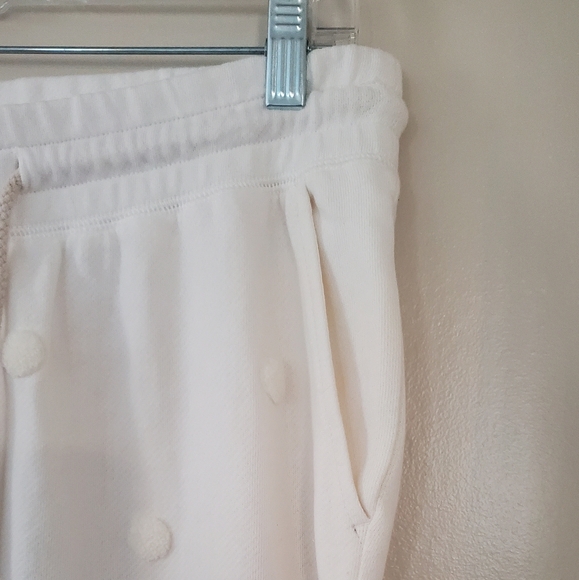 Lou & Grey Cream Polka Dot Embroidered jogger pants‎ with pockets Size Medium - Picture 10 of 12